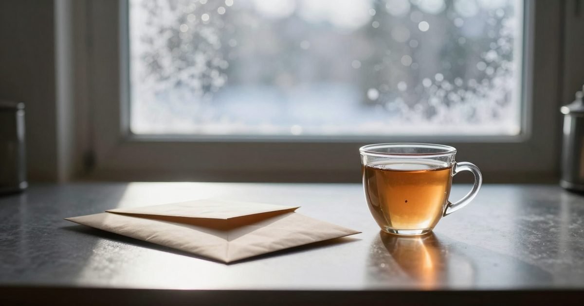 Mesa de cocina con una carta y aerotermia por la ventana