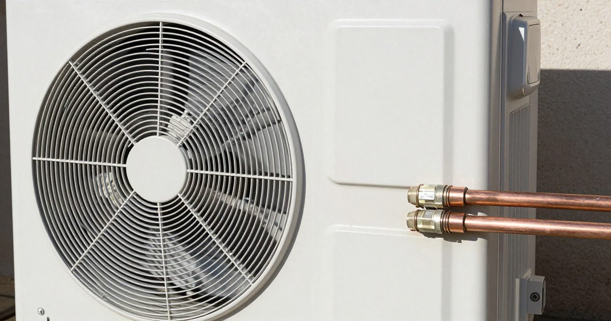 Tuberías de refrigerante conectadas a una unidad de aerotermia