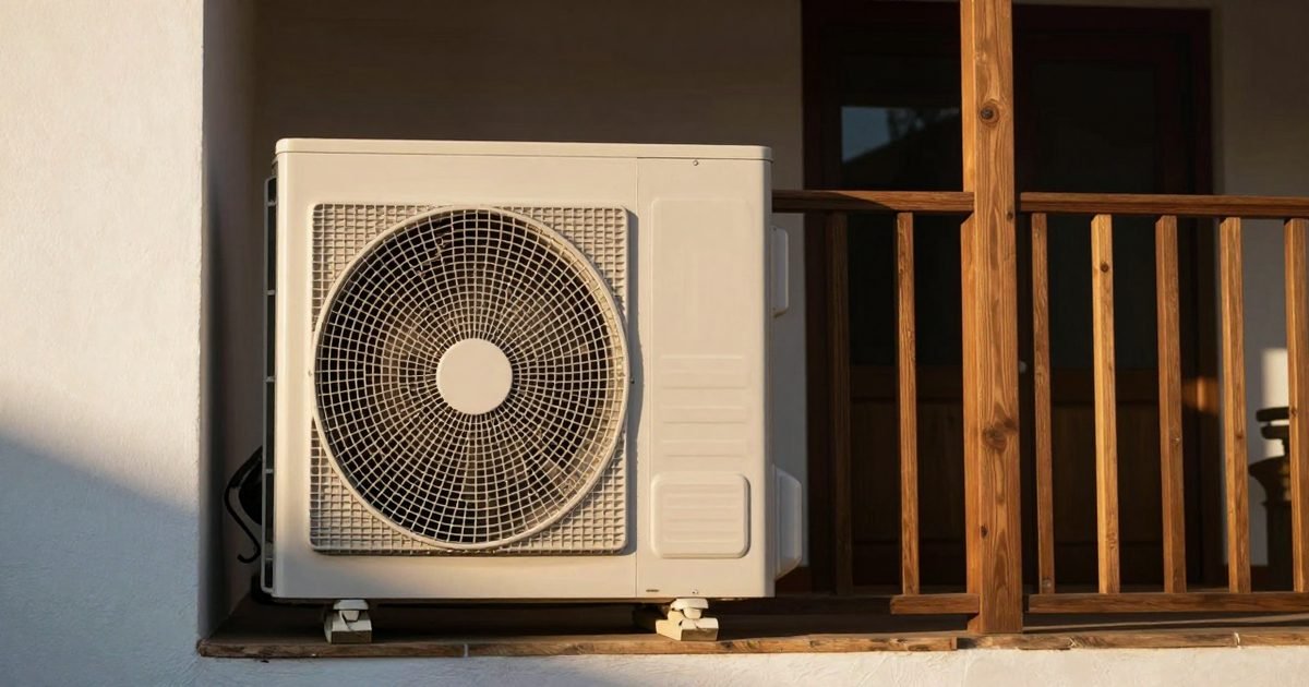 Vivienda reformada con una unidad de aerotermia discreta
